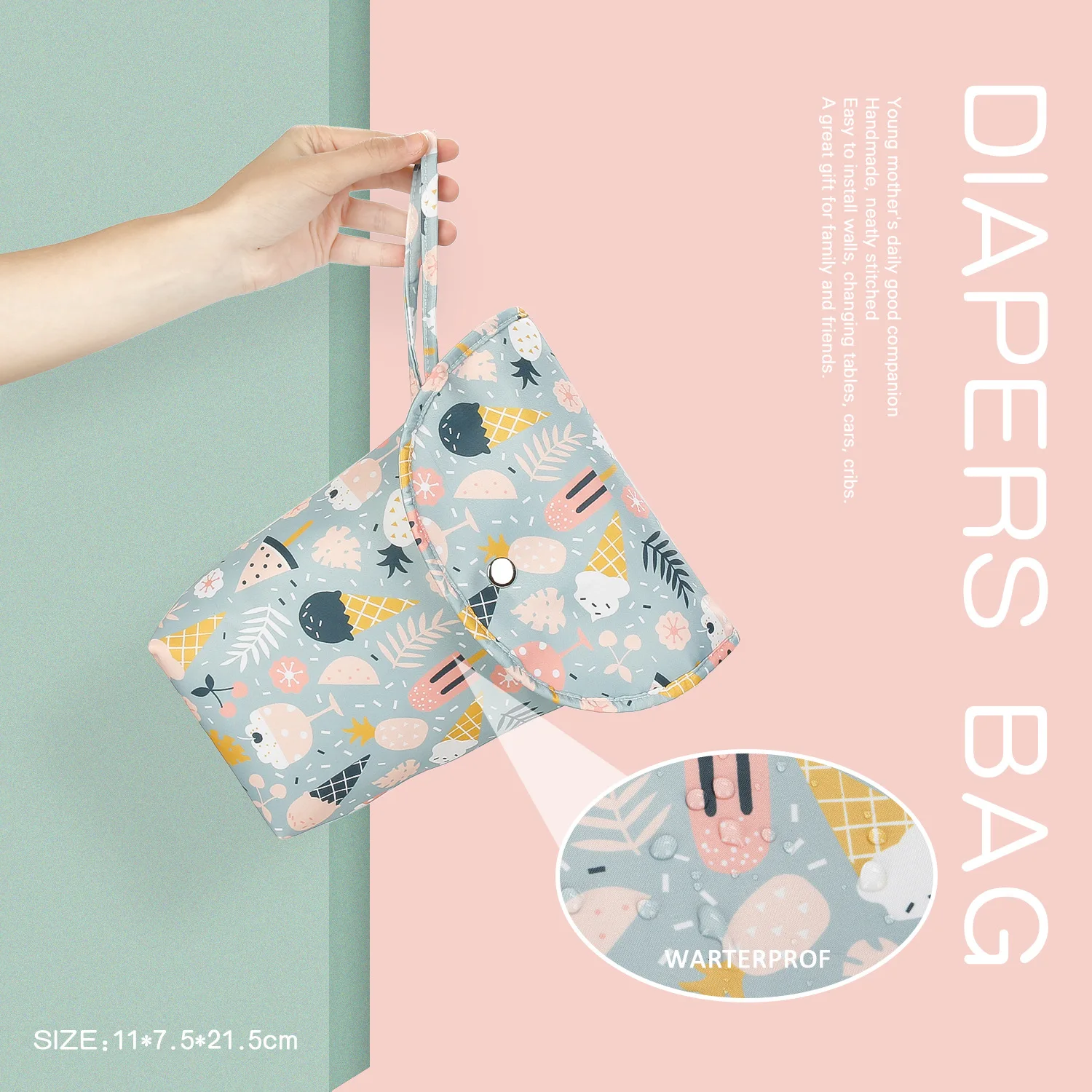 Bolsa portapañales impermeable reutilizable para bebé - imagen 4
