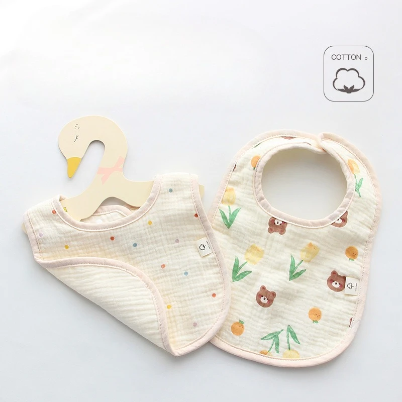 Baberos de bebé ajustables con broches y borde ondulado - imagen 4