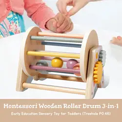 Juguete Montessori tambor rodante para motricidad y coordinación