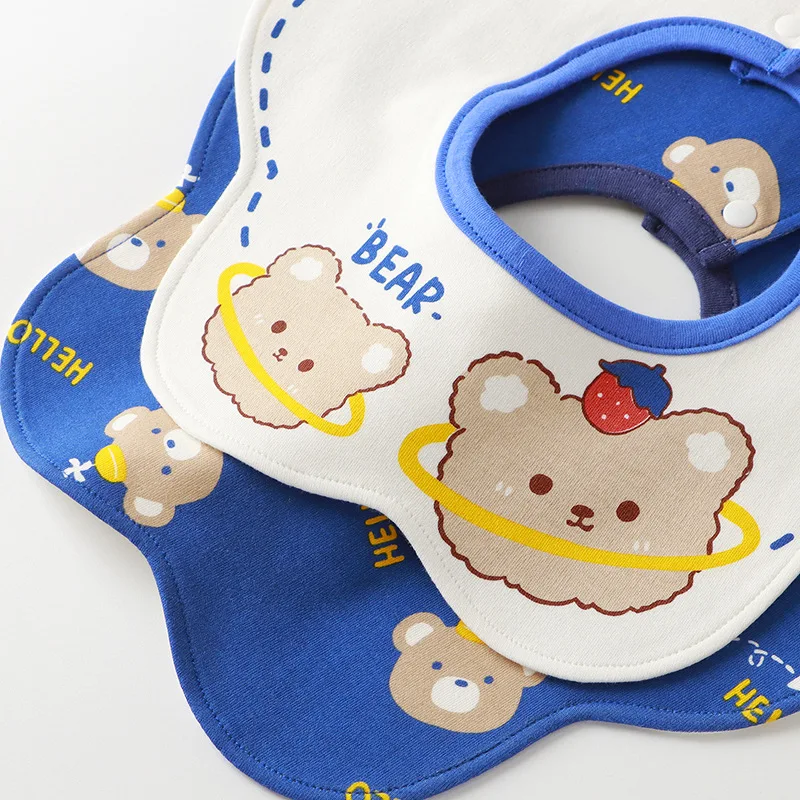 Set baberos bebé algodón suave absorbente con dibujos animados - imagen 4