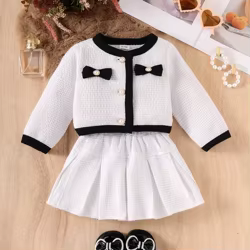 Conjunto niña top con lazo y falda - Primavera Otoño