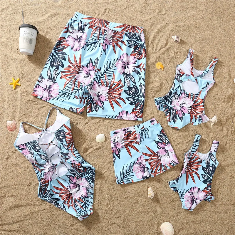 Ropa de baño familiar estampada para bebé, niño y niña verano - imagen 5