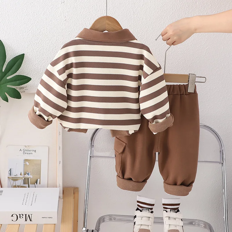 Conjunto bebé algodón: camiseta rayada y pantalón holgado - imagen 2