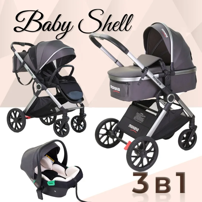 Cochecito de bebé 3 en 1 – Ligero, plegable y multifuncional