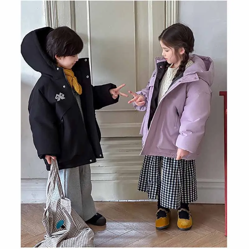 Abrigo infantil con capucha de invierno – Parka cálida acolchada - imagen 4