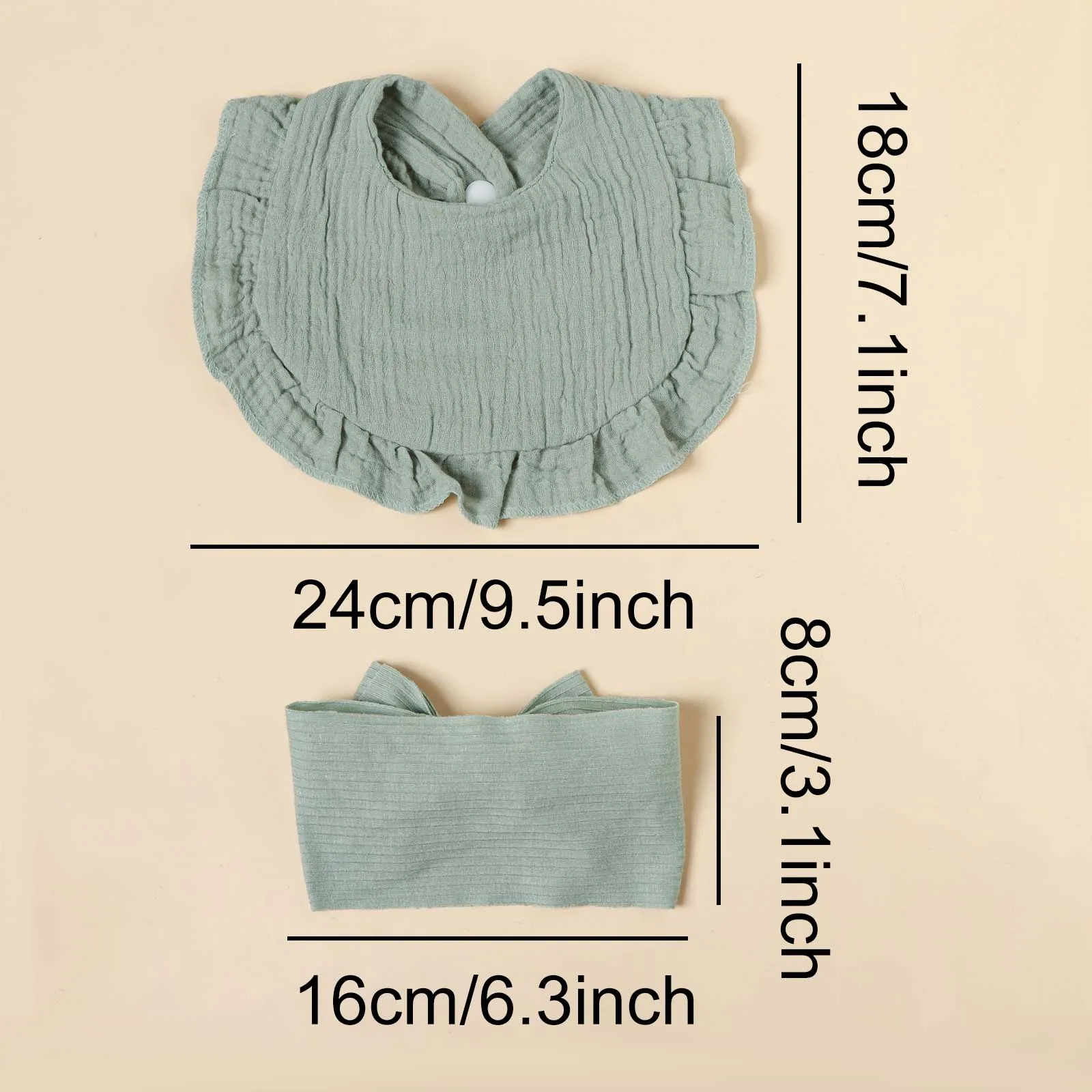 Babero de alimentación con borde con volantes