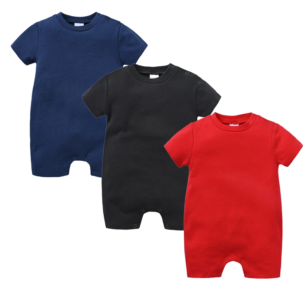 Mameluco unisex de algodón para recién nacido de manga corta verano