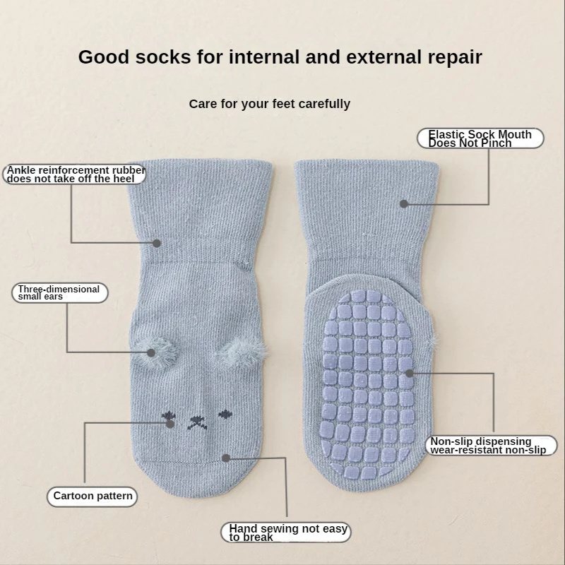 Calcetines de algodón antideslizantes para niños – Cálidos y cómodos - imagen 4