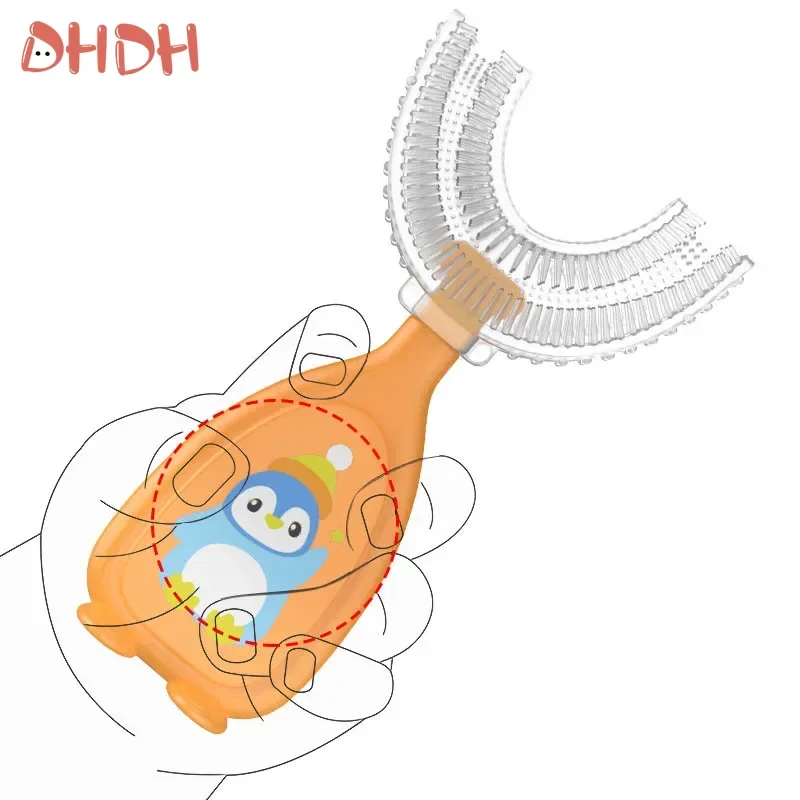 Cepillo dental infantil de silicona suave con forma de U - imagen 5