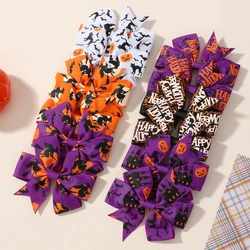 Pinzas para el pelo de Halloween con lazos y estampado de bruja