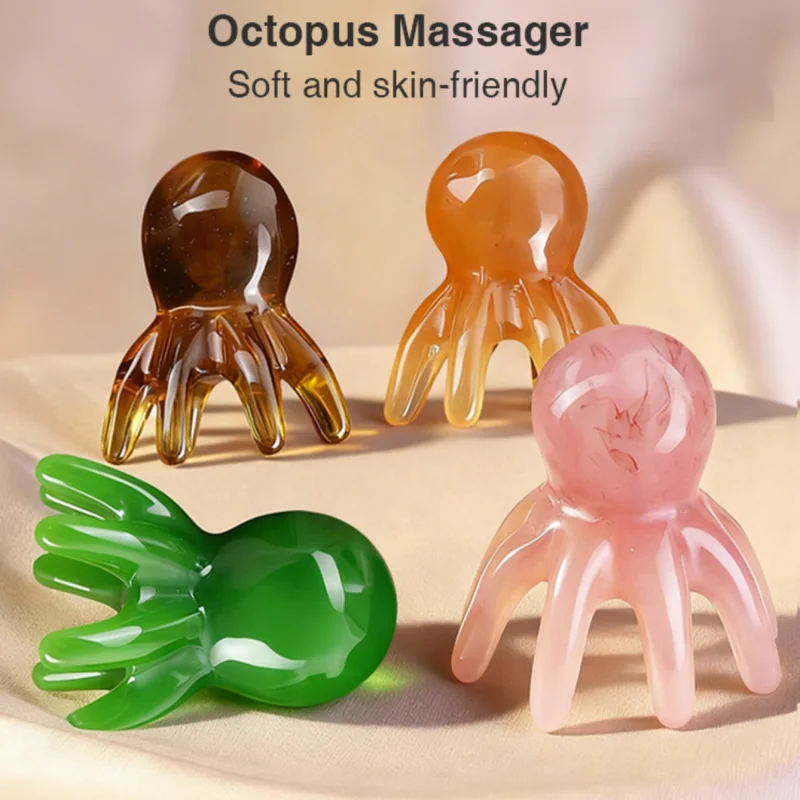 Peine de masaje para cuero cabelludo con pulpo