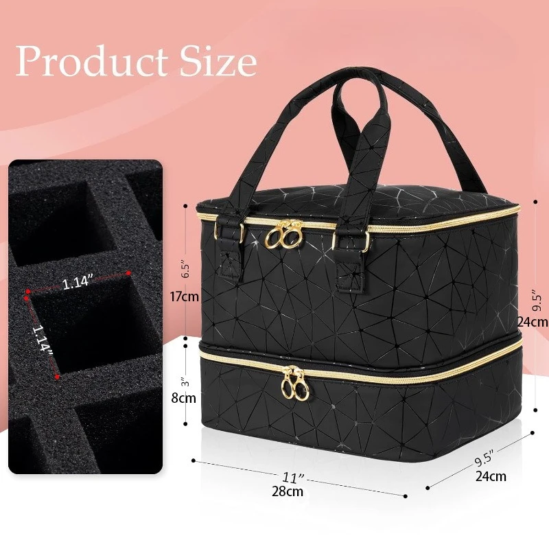 Estuche organizador de viaje para uñas con compartimentos - imagen 3