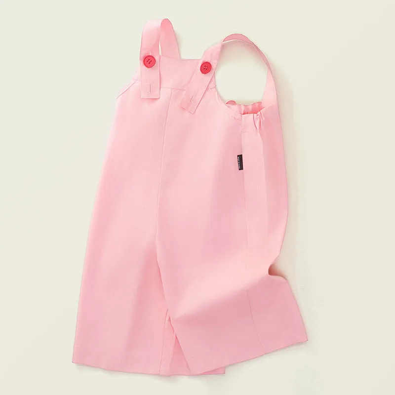 Monos de verano para niña en algodón rosa, pantalón suelto - imagen 4