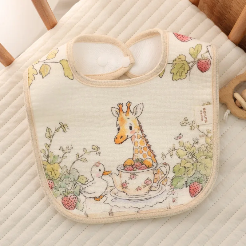 Babero de gasa impermeable infantil para bebé con dibujos animados - imagen 5