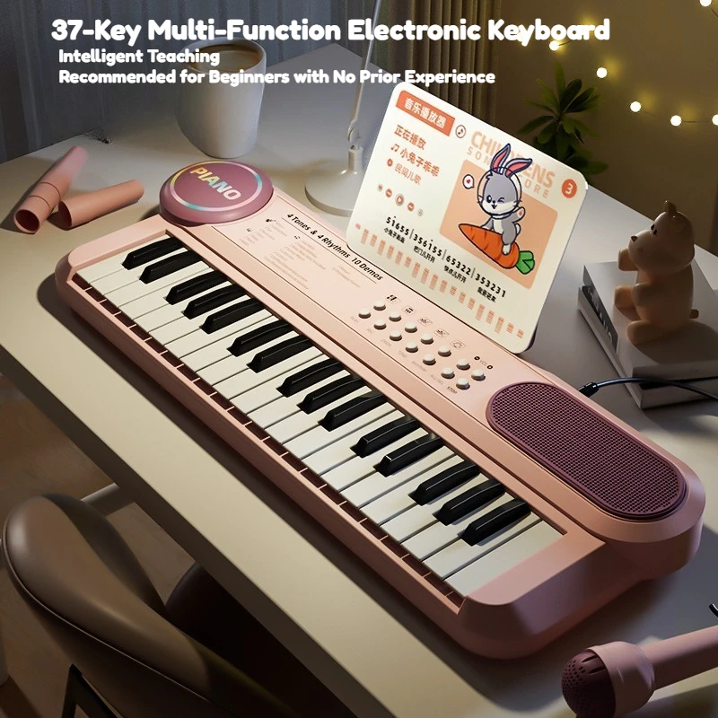 Teclado infantil de 37 teclas con micrófono - aprendizaje musical