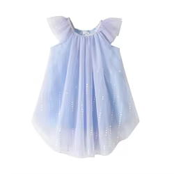 DXTON Vestido de princesa en gasa sin mangas con lentejuelas verano