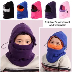 Gorro pasamontañas de invierno para niños con capucha