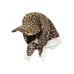 Pañuelo gorra con visera a cuadros campestre, protección solar verano