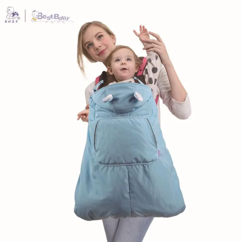 Capa portabebés impermeable de terciopelo – Cálida invierno con eslinga - imagen 4
