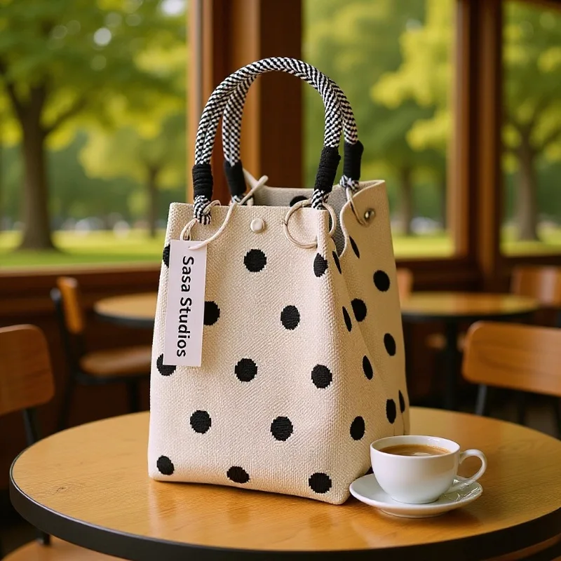 Bolso de mano tejido con cierre magnético tridimensional - imagen 4
