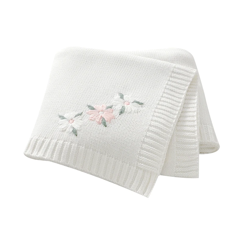Manta bebé de algodón ultra suave tejida para cochecito y cuna