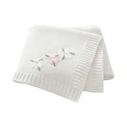 Manta bebé de algodón ultra suave tejida para cochecito y cuna