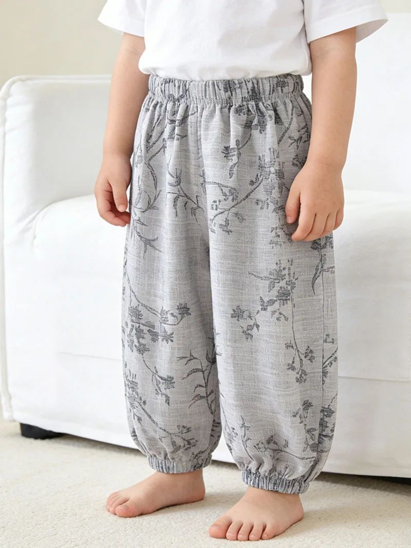 Pantalones de verano anchos ventilados para niños con rayas - imagen 3