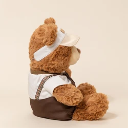 Oso de peluche blanco con traje y almohada suave