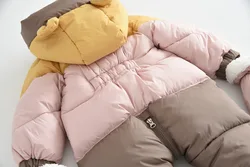 Mono de invierno para bebé con capucha osito y forro polar