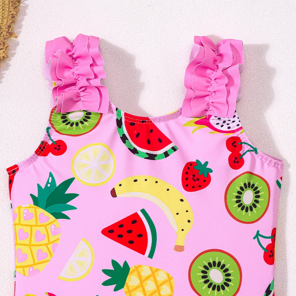Bañador una pieza niña estampado de frutas con volantes para surf - imagen 5