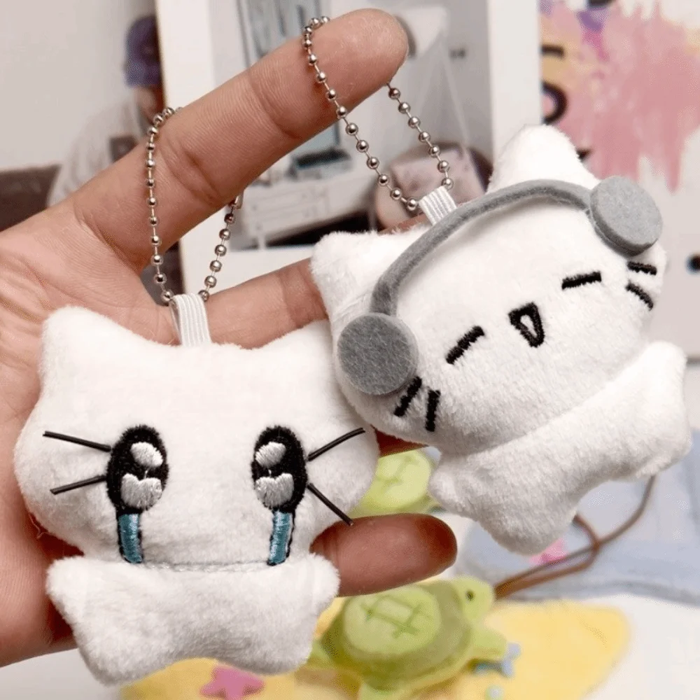 Llavero de gato con auriculares para bolso, dibujo animado - imagen 4