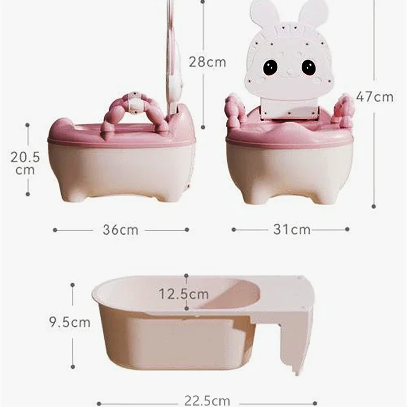 Orinal infantil portátil con asiento para baño y diseño de conejo - imagen 5