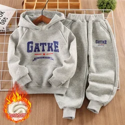 Conjunto de invierno para niños de lana con sudadera y capucha
