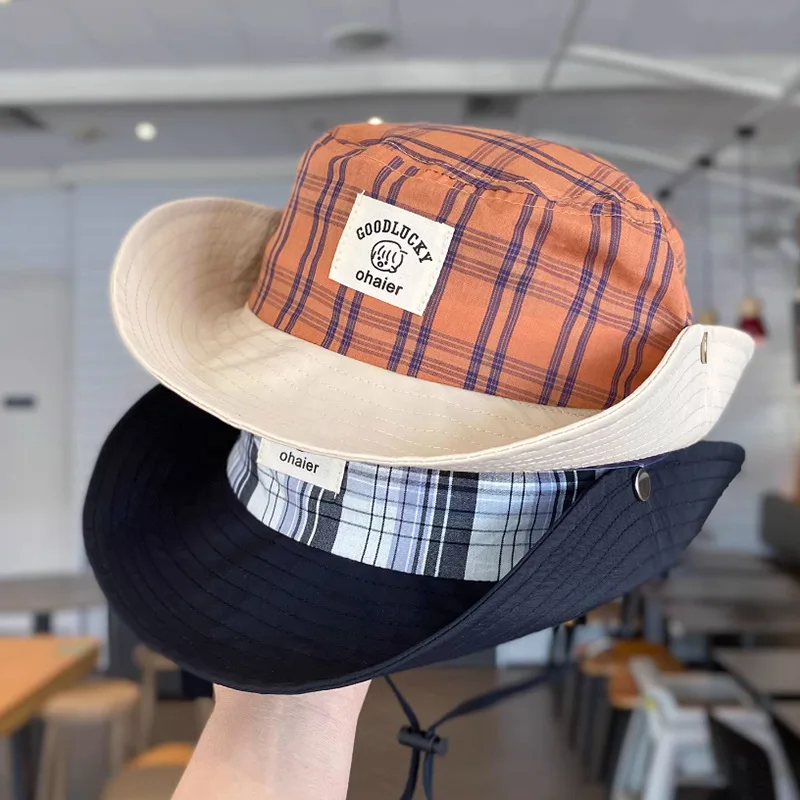 Sombrero de sol infantil cuadros con secado rápido para exteriores - imagen 3