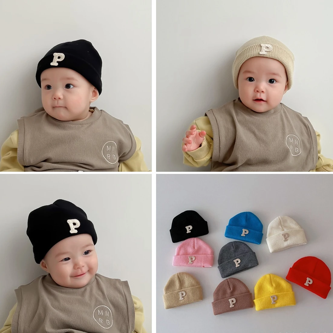 Gorro térmico de lana para bebé con letras cálidas - imagen 5