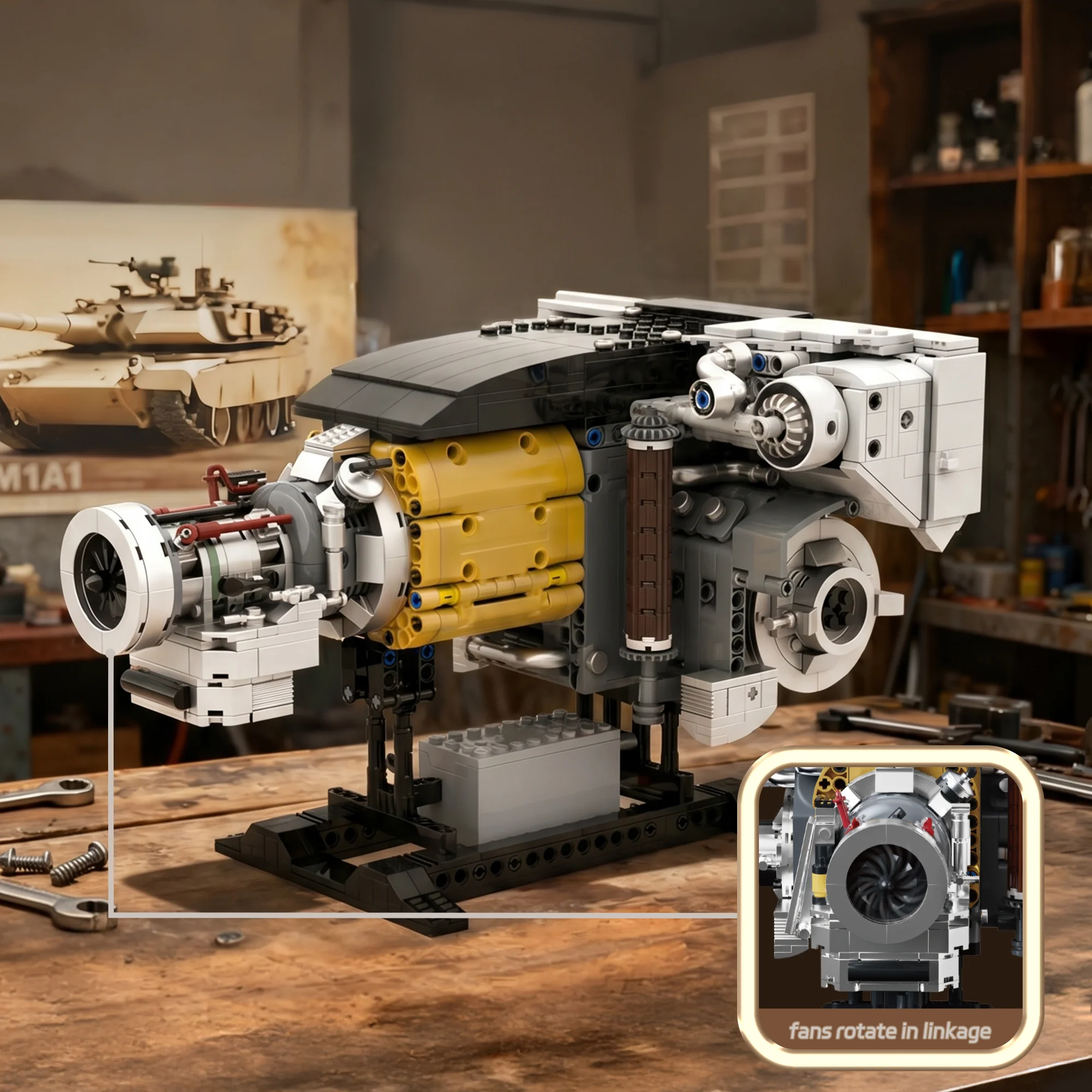 Bloques de construcción de motor de turbina tipo Abrams para niños - imagen 5