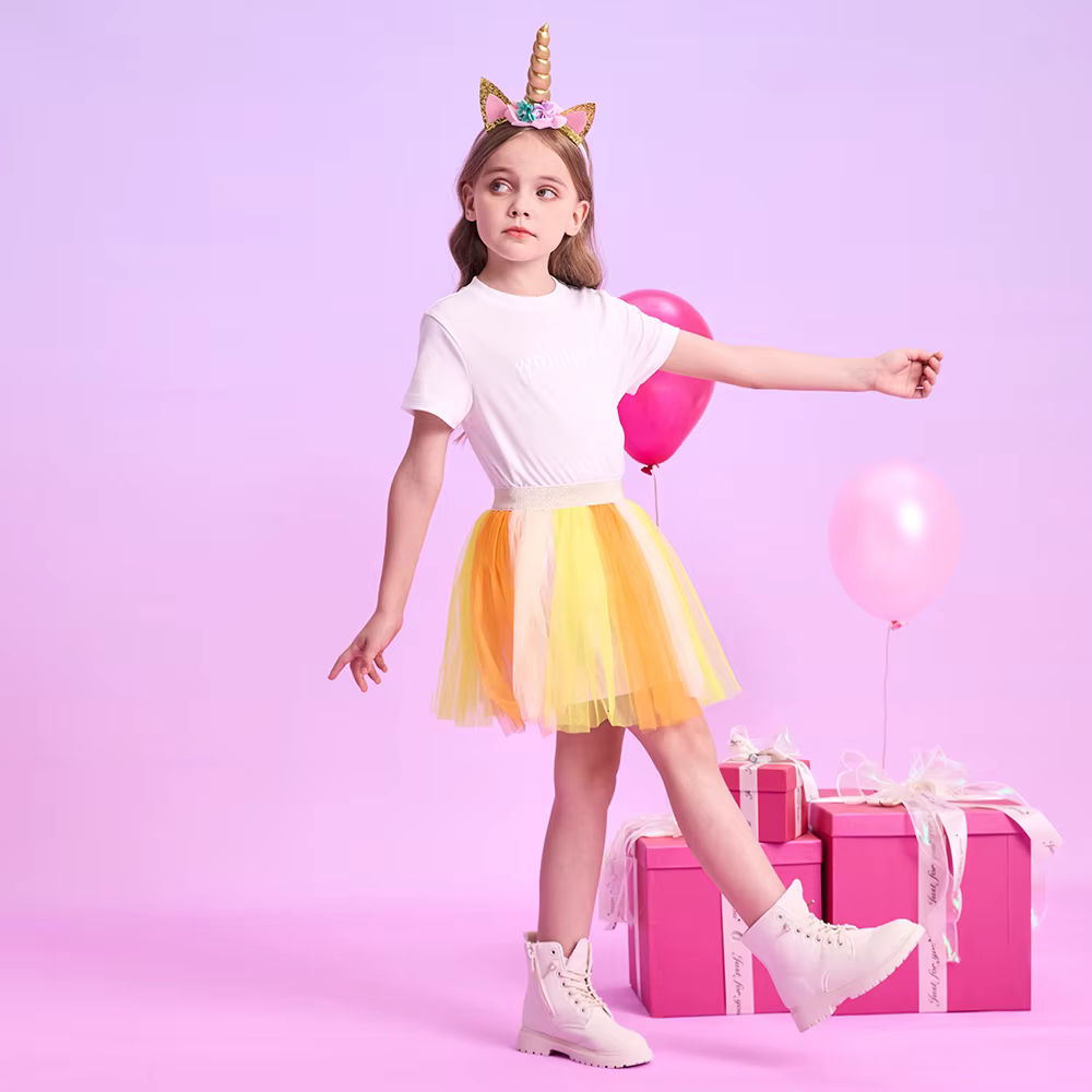 DXTON Mini falda tutú colorida de tul para niñas – princesa baile - imagen 5