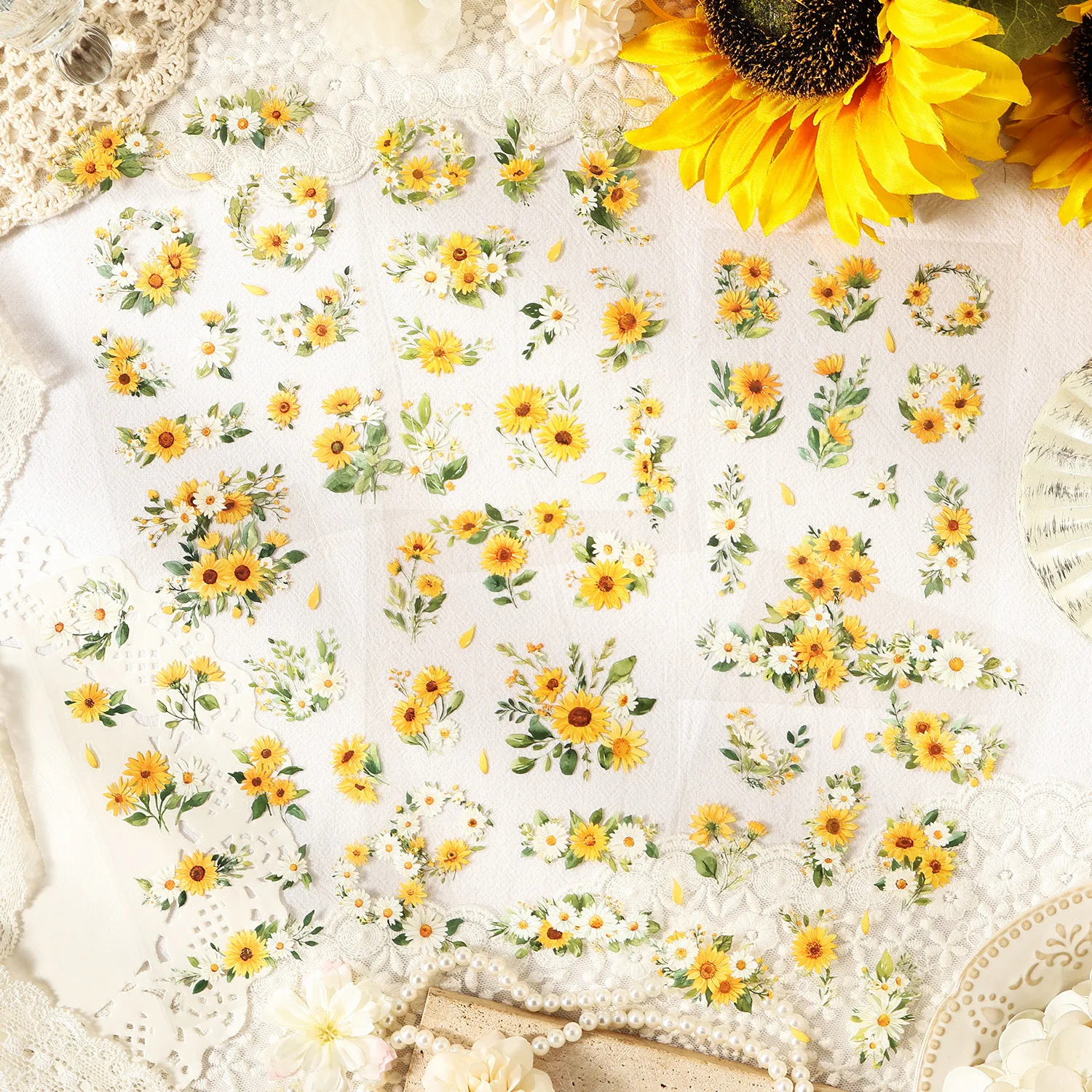 Pegatinas florales PET estilo INS para cuadernos y scrapbooking - imagen 3