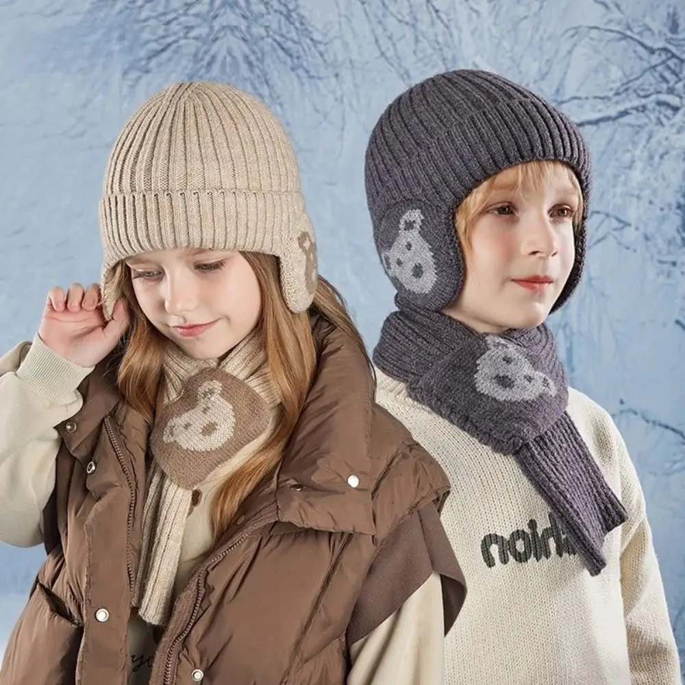 Gorro de invierno con forro polar y bufanda para niños - imagen 5