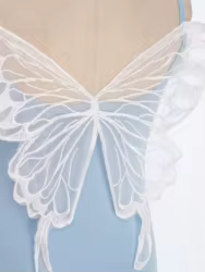 Leotardo ballet malla con espalda mariposa para niñas