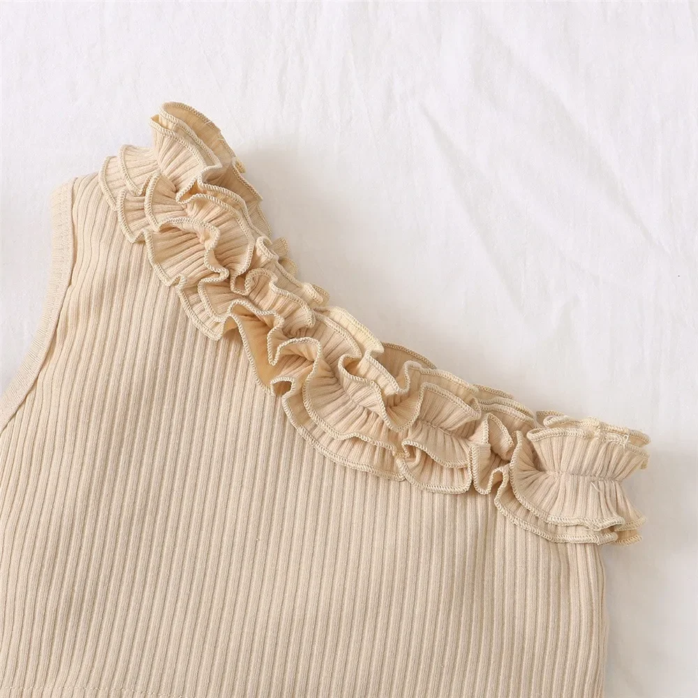Conjunto retro niña top sin hombros y falda floral verano - imagen 2