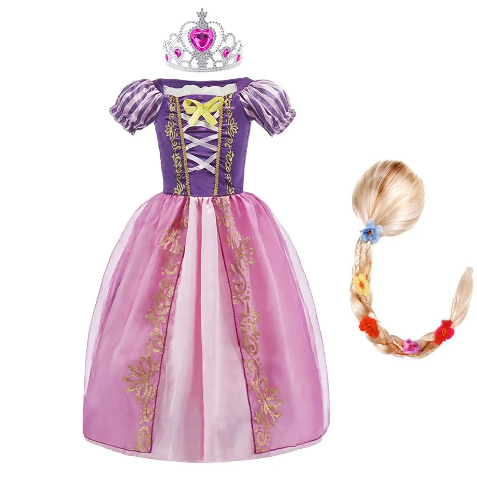 Disfraz Rapunzel Disney para niña con corona - Vestido Infantil