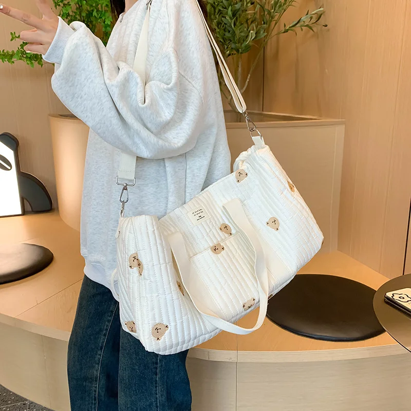 Bolsa de mamá acolchada de algodón floral para bebé y paseo - imagen 5