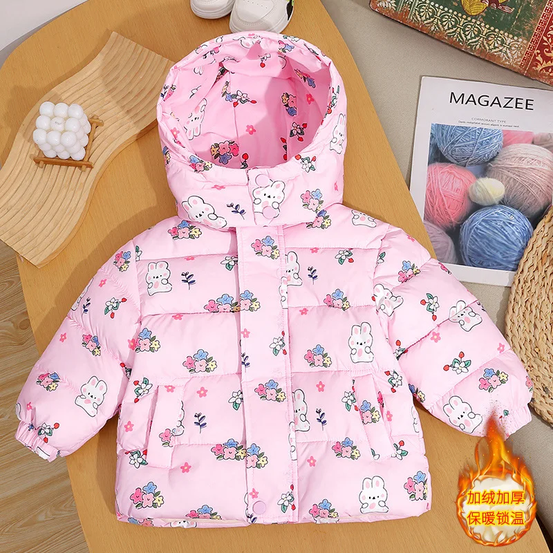 Abrigo de algodón con capucha para niños – invierno cálido