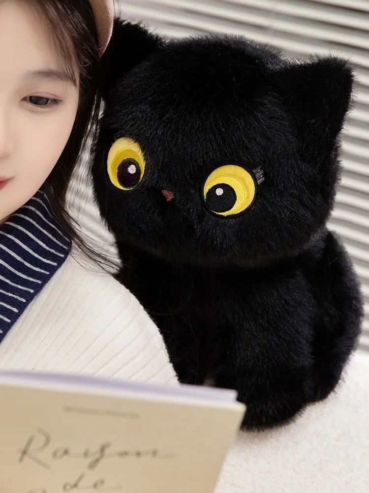 Detalle del rostro del cojín de gato negro