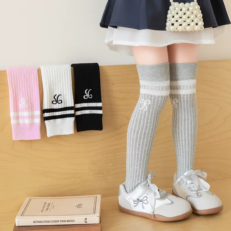 Calcetines altos para niñas con lazo elegante estilo princesa - imagen 3