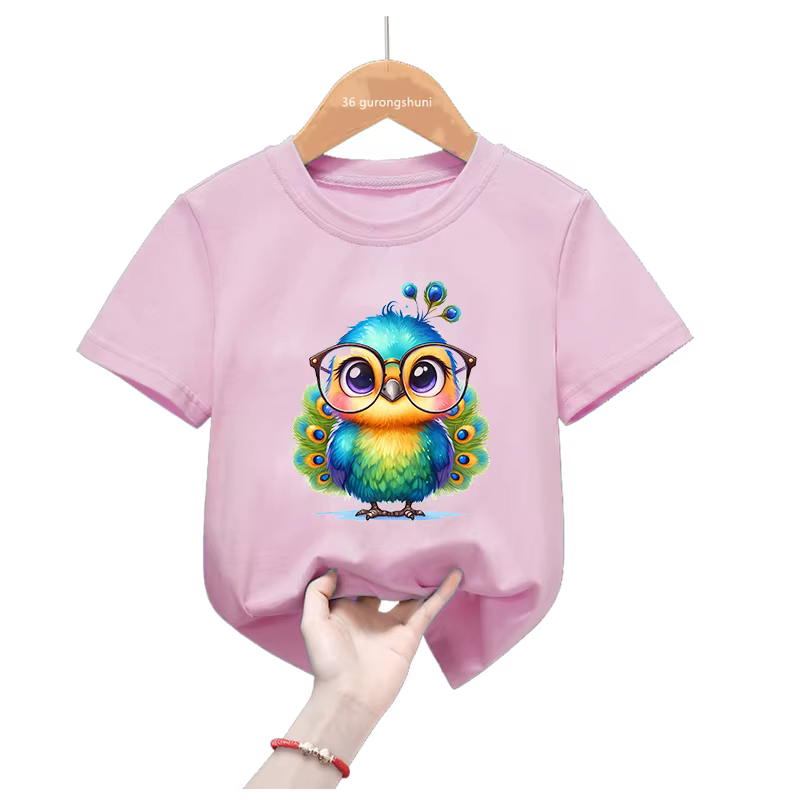 Camiseta verano peón acuarela con globo amor para niños y niñas - imagen 4