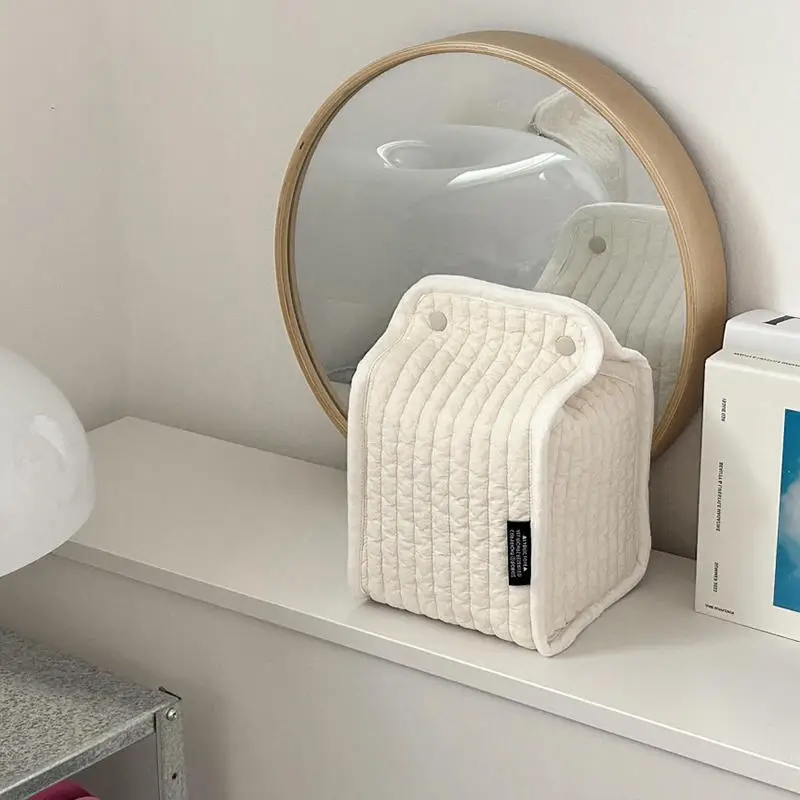 Organizador para caja de pañuelos en algodón a rayas multiusos - imagen 3