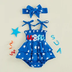 Vestido de verano sin mangas con estampado de estrellas y diadema