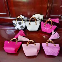 Bolso de cuero para muñecas de mano, estilo real
